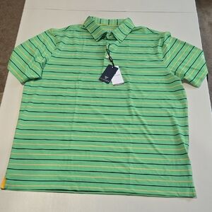 MAELREG Men's Green Striped Polo Shirt, Size L, NWT